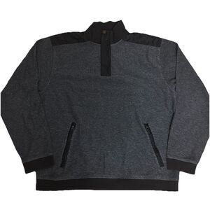 Orvis 1/4 Zip Pullover Sweater Blue Men's Large Snap Quilted Shoulder‎